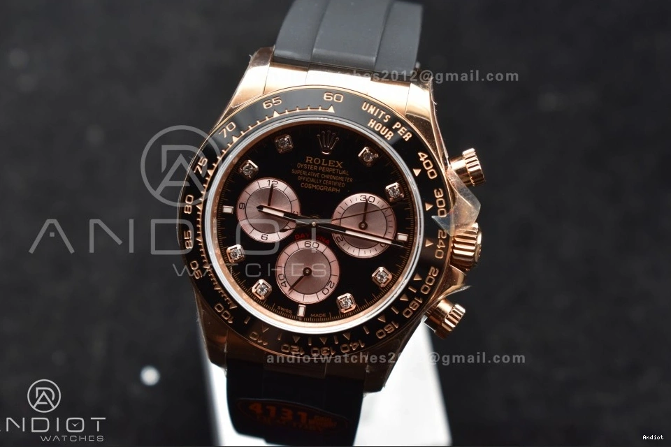 1:1 Edition Black QF Best Oysterflex SH4131 V6 Dial (Weighted) on Strap RG Daytona 126515 Diamonds 0519